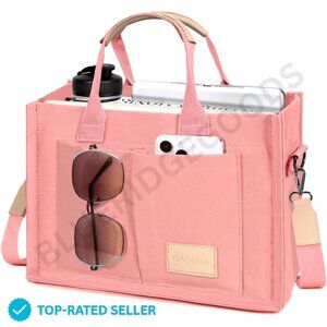 Brand New GASSDA Tote Bag Pink Canvas Multi-Pocket